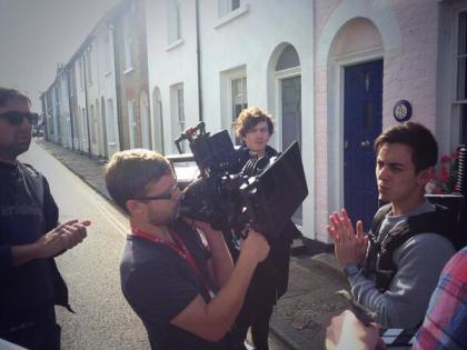 Alex on set in Whitstable